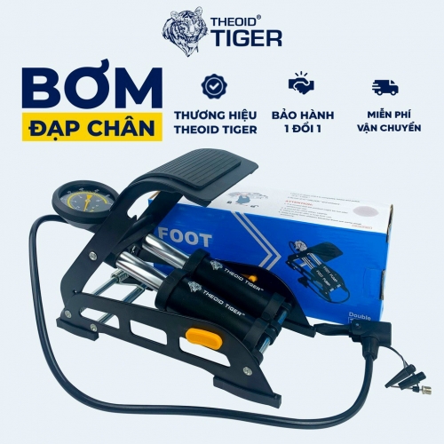 Bơm Xe Tiger đạp chân 2 ống 4512